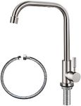 Cold Only Water Faucet Single Hole Kitchen Sink Faucet SUS304 Stainless Steel Brushed Nickel