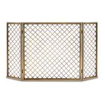 Pilgrim Home & Hearth 18243 Hartwick Tri Panel Fireplace Screen, Antique Brass