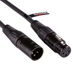 rhinocables XLR to XLR Cable, Extension Lead for Mic, Balanced Male to Female 3 Pin Audio Microphone Cable for Studio, Amplifier, Mixer, Desk Speaker, PA System, and Live Music Recording (0.75m)