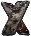 Ringke Fusion-X Compatible with iPhone 16 Pro Max Case Cover Military Camo Hard Back Soft Flexible TPU Bumper Scratch Resistant Shockproof Protection iPhone 16 Pro Max Back Cover - Camo Black