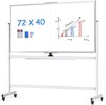 maxtek Rolling Whiteboard, 72x40 La