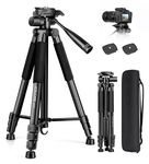Camera Tripod, 67" Tripod for Camera Stand, Heavy Duty Tripod with Remote & Travel Bag for Projectors, Lasers, DSLR, Webcam, Aluminum Phone Tripod for Video Recording Photo Vlogging