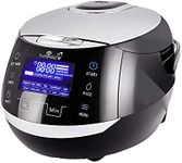 Yum Asia Sakura Rice Cooker with Ceramic Bowl and Advanced Fuzzy Logic (8 Cup, 1.5 Litre) 6 Rice Cook Functions, 6 Multicook Functions, Motouch LED Display, 120V Power (Black and Silver)