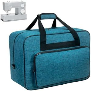 Haroranax Sewing Machine Carrying Case with Padded Handles, Suitable for Most Standard Household Sewing Machines Compatible with Singer, Brother, Janome - Peacock blue