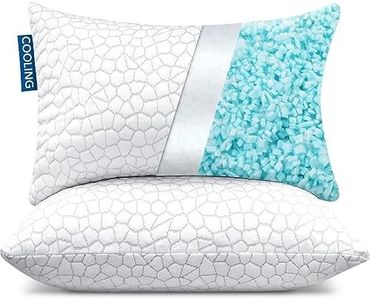 Cooling Bed Pillows for Sleeping 2 Pack Queen Size Shredded Memory Foam Pillows with Adjustable Loft,Bed Pillows for Back Side Stomach Sleepers Queen Shredded Memory Foam Bed Pillow