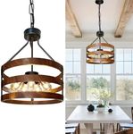 Maliralt 17.6" Large Farmhouse Chandelier Light Fixture, 5-Light Chandeliers for Dining Room, Kitchen Island Lighting, Adjustable Rustic Hanging Pendant Lights for Entryway Foyer Bedroom Living Room