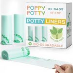 Logie & Gray Potty Liners for Portable Potty 60 Count – Universal Fit, Leak-Proof, US BPI & Europe OK Compost Certified Portable Potty Bags for Portable Toilet – Disposable Potty Liners for Toddlers