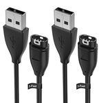 Ancable 3-Feet Garmin Charging Cable, 2-Pack Usb Charger Cable Data Transfer For Garmin Fenix 5 5X 5X Plus 5 Plus 5S 5S Plus 6X 6 6S, Charging Cord Charging Adapter (Black)