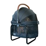 Pet Gear View 360 Pet Carrier & Car Seat with Booster Seat Frame for Small Dogs & Cats, Mesh Ventilation, Push Button Entry, No Tools Required, 4 Colors New Jet Black PG1140NZJBU2