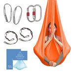 Aum Active Silk Aerial Yoga Swing & Hammock Kit for Improved Yoga Inversions, Flexibility & Core Strength (Orange)