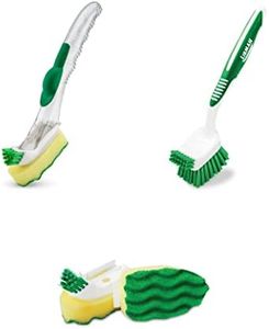 Libman Pot and Pan Scrubbing Dish Wand Scrub Brush Bundle with Big Job Kitchen Brush and Two Sponge Refills