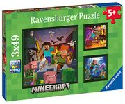 Ravensburger Minecraft Biomes Jigsaw Puzzles for Kids Age 5 Years Up - 3x 49 Pieces