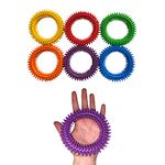 Soft Sensory Rings and Fidget Toy 6 Pack, Flexible Ring and Rubber Spikes, Assists Reducing Stress and Anxiety, Promotes Focus and Clarity, Children, Youth, Adults, Boys, Girls, Sensory Toys