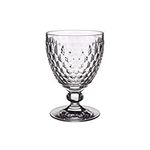 Villeroy & Boch Boston Red Wine, Clear Crystal Glass in Goblet Shape with Diamond Cut, Dishwasher Safe, 200 ml measured brimful, 13.2 cm