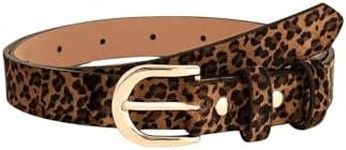 Verdusa Women's Leopard Belt Faux Leather Waist Belts Leopard Round 110