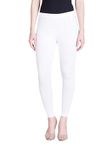 Lyra Women Solid Premium Cotton Ankle Length Leggings | Mid-Waist | Fashionwear White