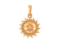 AKSHAT SAPPHIRE 925 Sterling Silver 22k Gold Plated Divine God Sun (Big Size) Pendant Lord Surya Locket for Men and Women