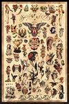 Sailor Jerry Tattoo Flash (Style C) Poster 24x36" (60.96 x 91.44 cm)