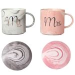 NYRWANA Coffee Mug, Couple Gifts, Coffee Mug with Lid, Wedding Gift for Couples, Anniversary Gift for Couple Special, Diwali Gifts, Ceramic Coffee Mug with Free Coasters (360ml - Ceramic)