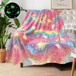 Unicorn Blanket for Girls, Glow in 