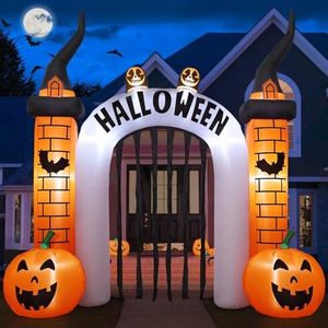 BesLowe 10.8FT Giant Halloween Inflatables, Halloween Decorations Outside Large Inflatable Archway, Outdoor Halloween Blow ups Decor with LED Lights, Inflatable Pumpkin Arch for Yard Lawn Garden Party