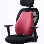 Frido Cloud Backrest Cushion | High-Density Memory Foam | Premium Lumbar Support for Chairs | Durable Back Pillow for Office Chair & Home Use | Breathable & Machine-Washable Cover (Barbie Pink)