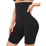 ONESEVEN Women High Waist Shapewear with Anti Rolling Silicone Strip Tummy Control Tucker Waist Slimming Panties Shapewear and Waist Shapewear (Free Size, Black)