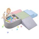 Climbing Toys for Toddlers, Foam Climbing Blocks and Ball Pit for Baby, 5-Piece Soft Foam Toddlers Climbing Toys,Climbing Crawling Toys Soft Foam Blocks Activity Play Set(Balls not Included)