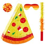 Pizza Pinata Pizza Party Favors Pizza Birthday Party Supplies with Stick Confetti and Blindfold Pizza Shower Theme Decorations for Pizza Supply