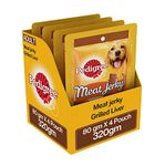 Pedigree Meat Jerky Adult Dog Treat, Grilled Liver, 4 Packs (4 x 80g)