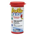 LaMotte Insta-Test 4 Plus, Free Chlorine, Bromine, Alkalinity, pH, Total Hardness Testing (50 strips)