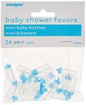 Adorable Blue Mini Baby Bottles - Pack of 24 - Novelty Party Accessories, Party Favors for Baby Shower & Gender Reveal Celebrations