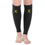 KEKING® Calf Compression Sleeves for Men & Women, 1 Pair, True 20-30mmHg Leg Compression Socks Support for Running, Shin Splint, Calf Pain Relief, Swelling, Varicose Veins, Nursing, Black L/XL