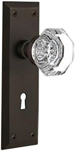 Nostalgic Warehouse New York & Waldorf Crystal Door Knob with Plate