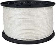 1/8 inch White Dacron Polyester Rope - 500 foot spool | Solid Braid - Industrial Grade - High UV and Abrasion Resistance - Low Stretch