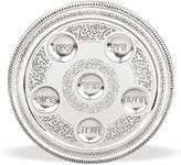 Zion Judaica Elegant Symbolic Passover Seder Plate Pomegranate Design Stunning Artistic Round Passover Tray 12" Seder Plates with 6 Cavities for Traditional Sedar foods Pesach Seder Table Decorations