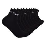 Fila mens Quarter Socks, Black (10 Pack), One Size