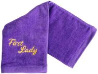 Swanson Christian Products Embroidered Hand Towels - 'First Lady' - Gifts for Pastor, Clergy, & Ministers - Pastor Towel - Purple w/Gold Lettering …