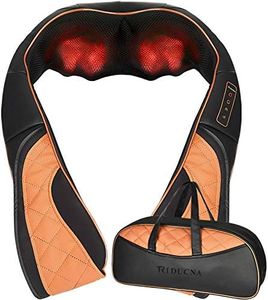 TRIDUCNA Shiatsu Neck Shoulder Back Massager with Heat and Carry Bag - Electric Massage Pillow with Deep Tissue Kneading for Lower Back, Calf, Leg Massage - Use at Home, Office, and Car