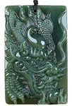 China Natural Hetian Green Jade Nephrite Carved Fengshui Zodiac Dragon Beast Pendant Amulet (Dragon 3#)