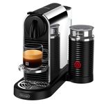 Nespresso CitiZ & Milk Platinum Coffee and Espresso Machine by De'Longhi with Aeroccino Milk Frother - Stainless Steel