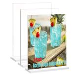 Acrylic Sign Holder 8.5 x 11, 3 Pack Store Flyer Stand, Clear Table Menu Sign Holder, Business & Sign Holders for Restaurant, Party Events, Wedding, Shop