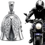 Youngwier Motorcycle Bell, Angel Motorcycle Biker Bell, Motorcycle Biker Luck Riding Spirit Bell, Stainless Steel Motorcycle Bell for Bicycles Man Biker Riders Husband