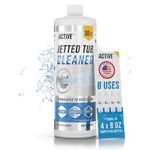 Jetted Tub Cleaner Bathtub Spa - 32oz (8 Uses) Jet Line Cleaner For Cleaning Air Tub & Spa Bath System, ACTIVE Cleaners Jets, Whirl Tubs, Professional Septic Safe Solution - Made in USA