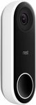 Google Nest Hello Video Two Way Communication Ring Doorbell, White/Black