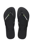 Havaianas Women Slim Brasil Logo, Black, 6/7