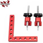 WEITARI Corner Clamps for Woodworking Tools 90 Degree Clamp 5.5" x 5.5"(14 x 14cm) Aluminum Alloy Right Angle square Tool with 2 Clamps for Cabinet Drawers Picture Frame Boxes