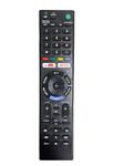 Remote Control Compatible for Remote Compatible with Sony LED Smart TV 4k Without Voice Command with Netflix & P-Video hot Keys (Please Match The Image with Your Old Remote)- Black