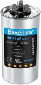 [UL Certified] BlueStars 60+10 uF 60/10 MFD ±5% 370V/440 VAC Volts CBB65 Dual Run Circular Start Capacitor Replacement Part by Blue Stars - for AC Motor Run or Fan Start or Condenser Straight