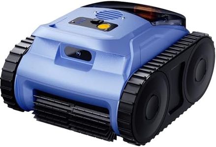 Cordless Robotic Pool Vacuum, Pool Cleaner with Track Drive & Sonar Navigation, 180W Brushless Motor, Wall & Waterline Climbing, 150-Min Runtime, up to 2150 Sq. Ft. (Navy Blue)